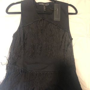 NWT BCBG black tassel top size M